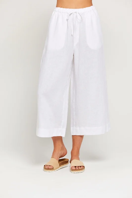 BY RIDLEY Womens Louisa Linen Pant - White