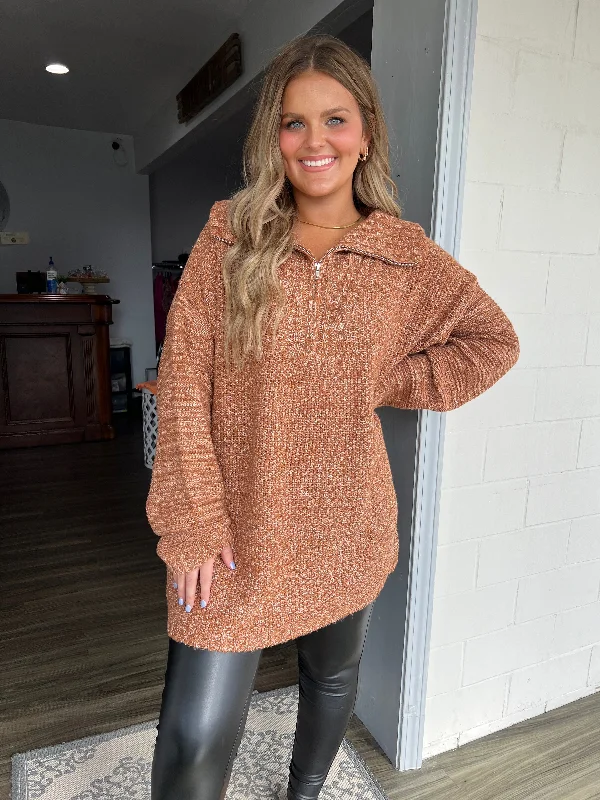 Rust oversized sweater pullover