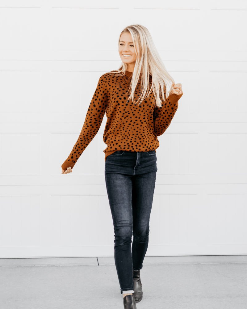 Teddy Cozy Sweater - Safari Dot