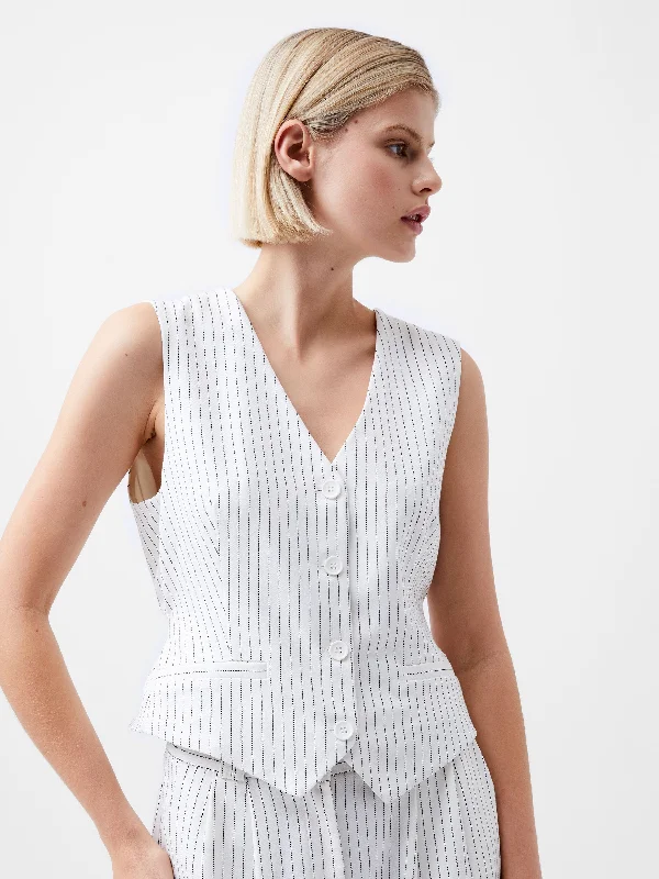 Pinstripe Cropped Waistcoat