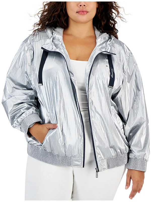 Plus Womens Logo Nylon Windbreaker Jacket