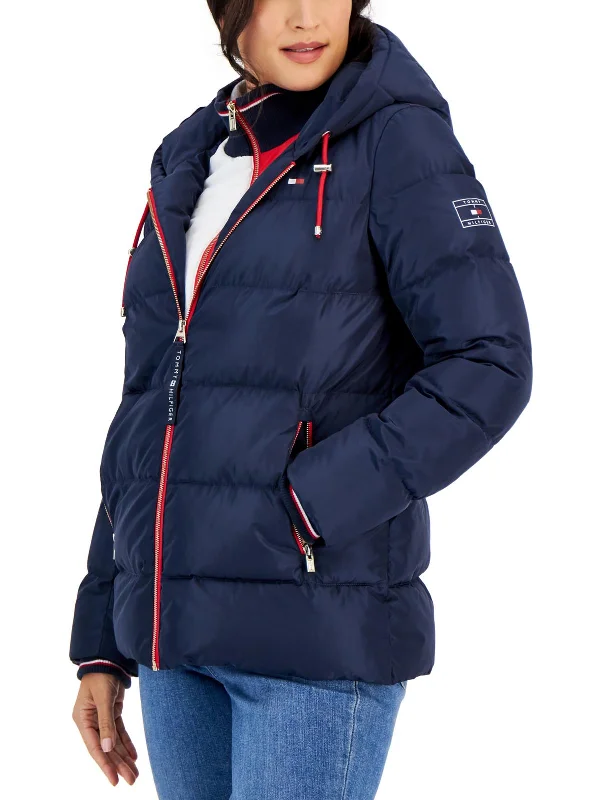 Womens Puffer Hooded Quilted Coat