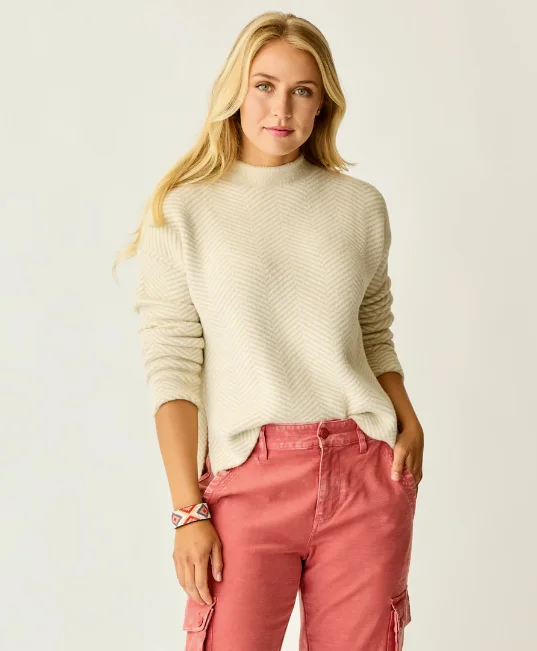 Women's Olivia Plush Sweater - Cement Herringbone