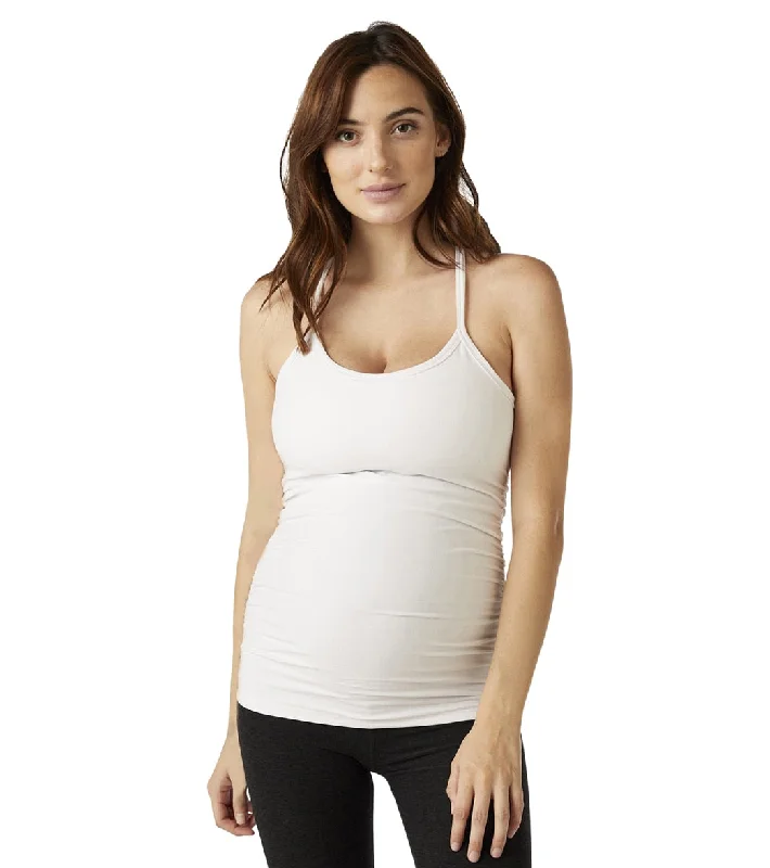 Beyond Yoga Maternity Spacedye Slim Racerback Tank Cloud White