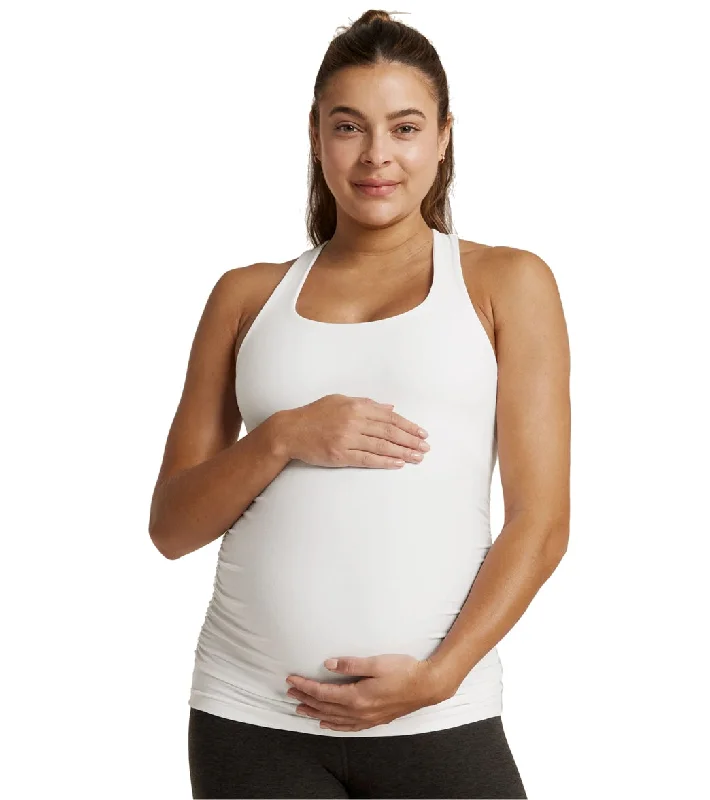 Beyond Yoga Spacedye Bases Covered Maternity Racerback Tank Cloud White