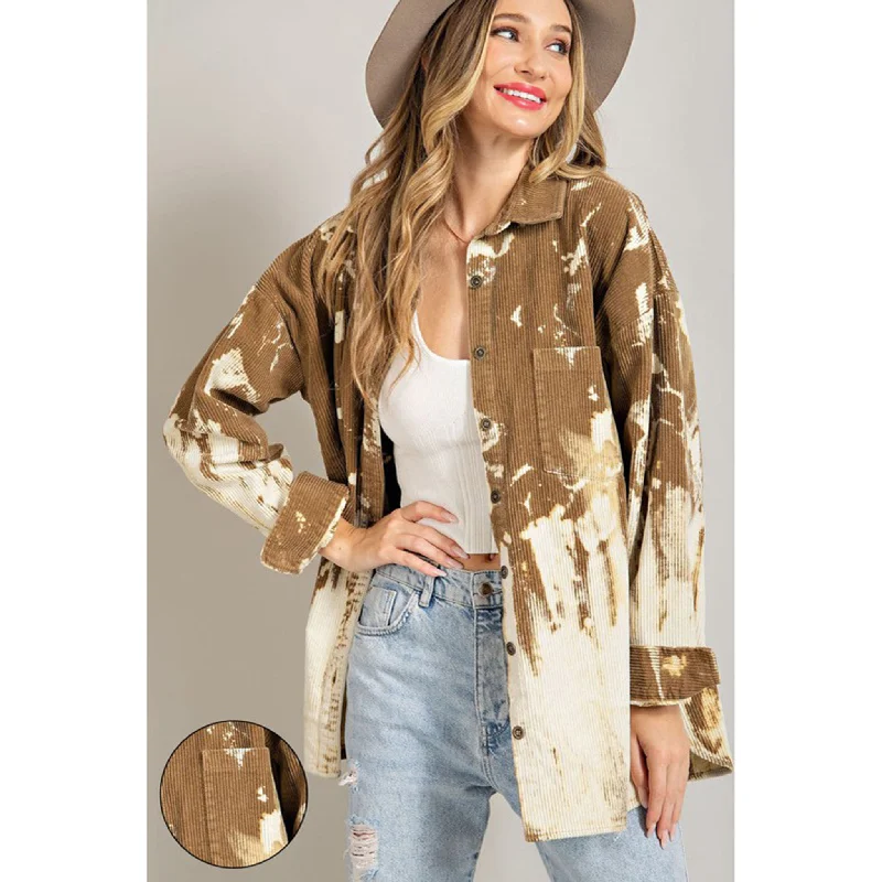 Eesome Women's Bleach Splatter Flannel Top