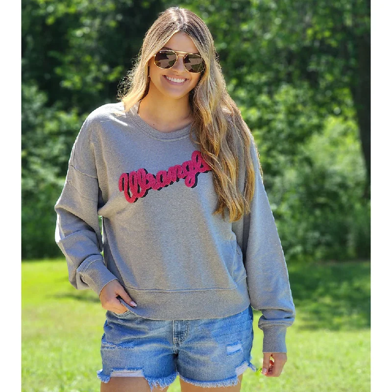 Wrangler Women's Grey & Pink Logo Sweatshirt