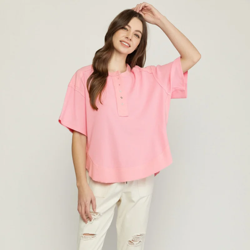 Peach Raw Edge Shirt