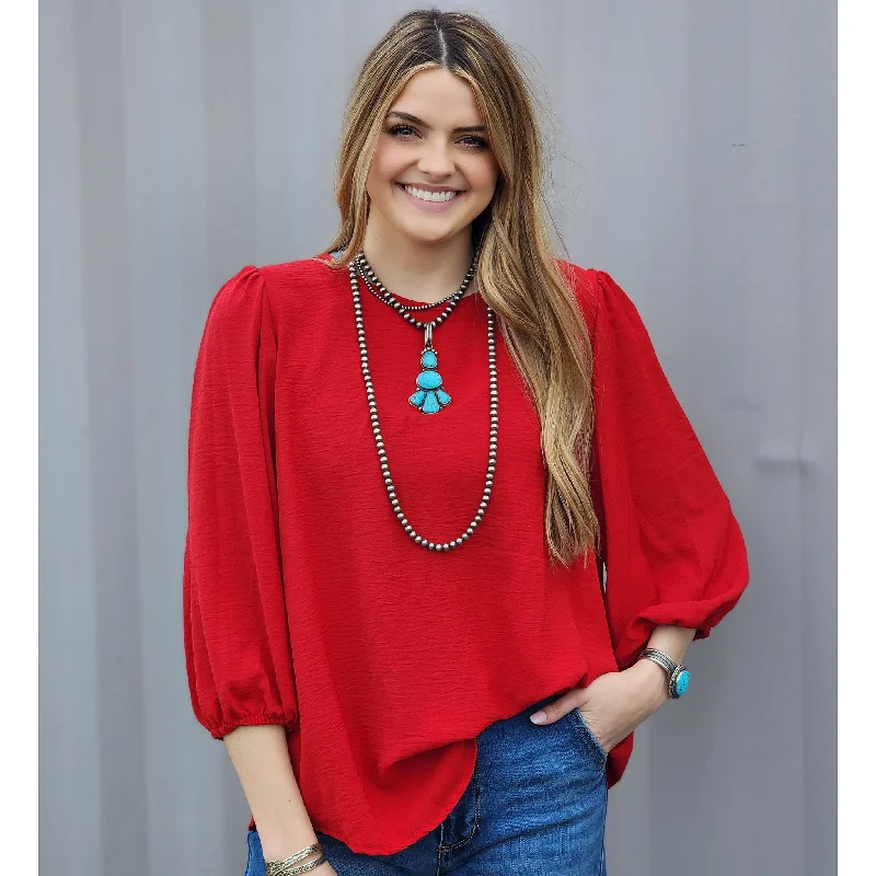 Riley Red Blouse