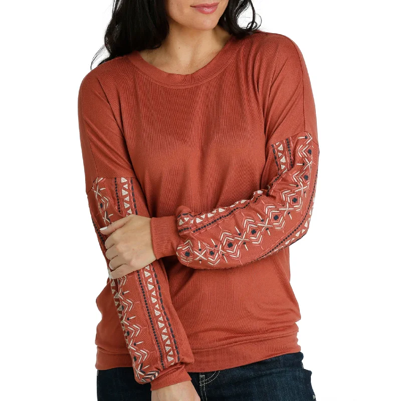 Cruel Girl Rust Embroidered Shirt