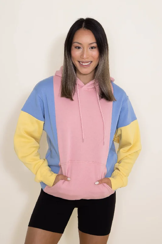 1897 Active Color Block Hoodie for Women in Pink | JU402-PNK