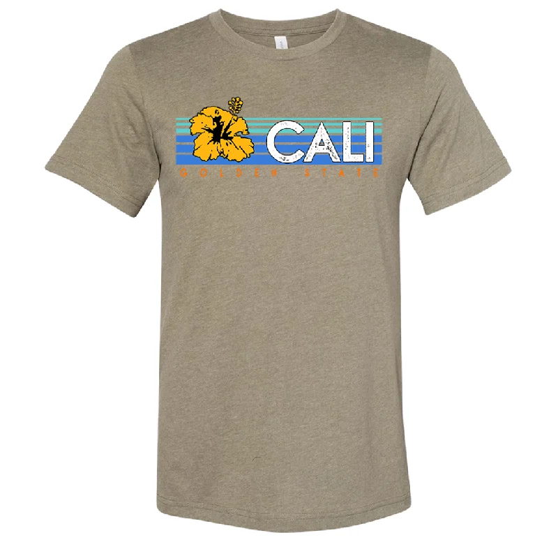 Cali Golden State Hibiscus Asst Colors Sueded Tee