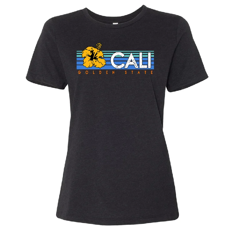 Cali Golden State Hibiscus Women's Relaxed Jersey Tee