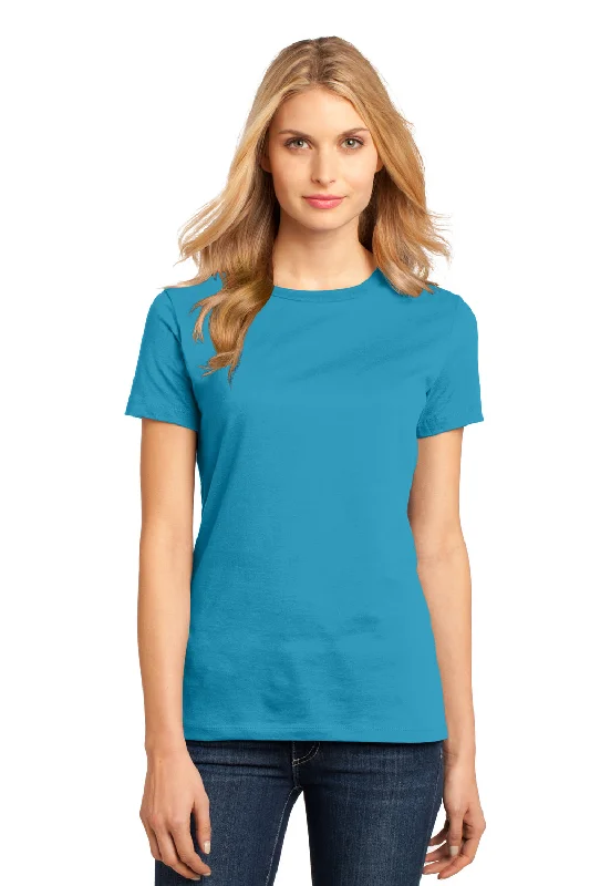 District Womens Perfect Weight Short Sleeve Crewneck T-Shirt - Bright Turquoise Blue