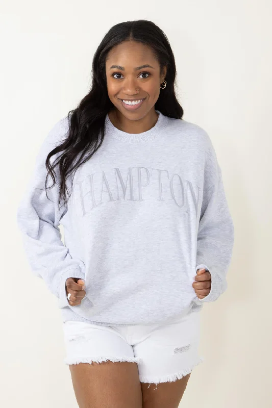 Hampton Embroidered Sweatshirt for Women in Grey | T864-ICEGREY