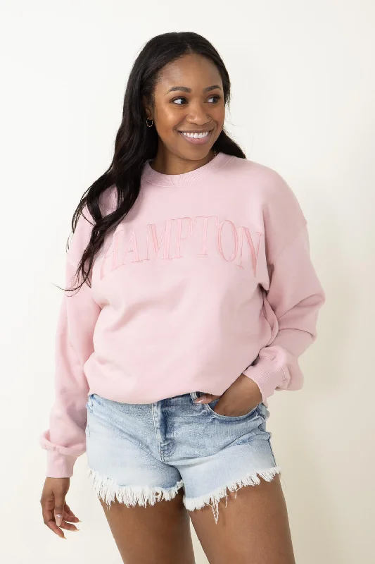 Hampton Embroidered Sweatshirt for Women in Pink | T864-PINK