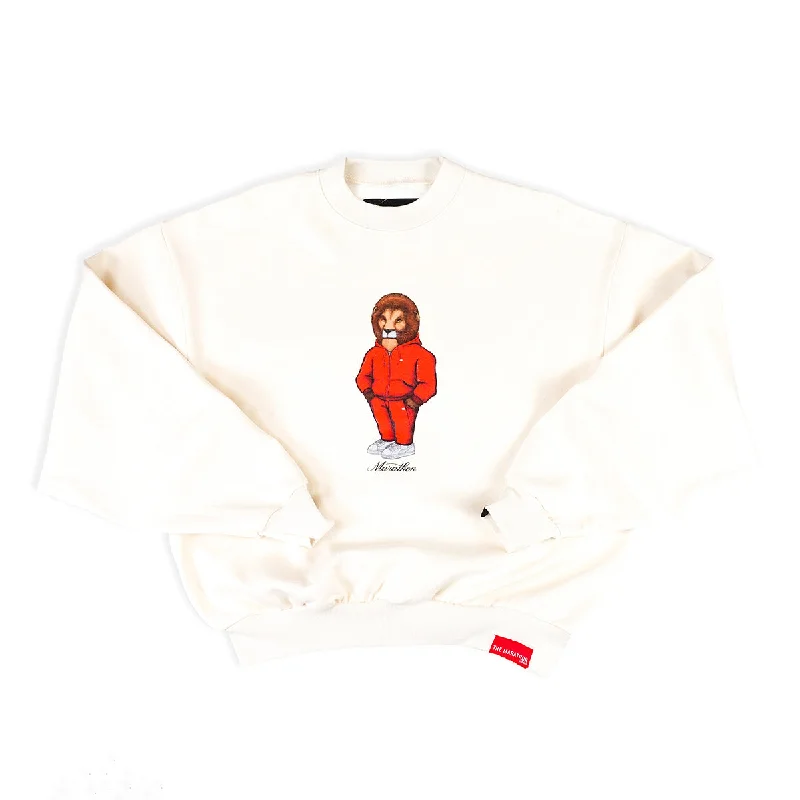 Leo The Marathon Lion (TMC Flag Sweatsuit) Crewneck - Bone