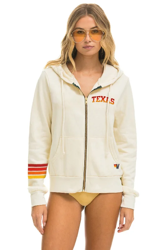 UNIVERSITY OF TEXAS HOOKEM ZIP HOODIE - VINTAGE WHITE