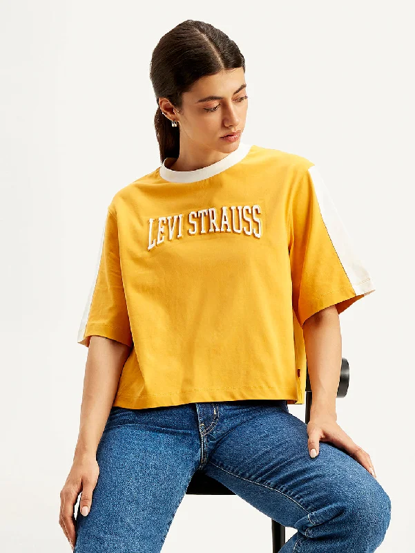 Women's Brand Logo Loose Fit T-Shirt