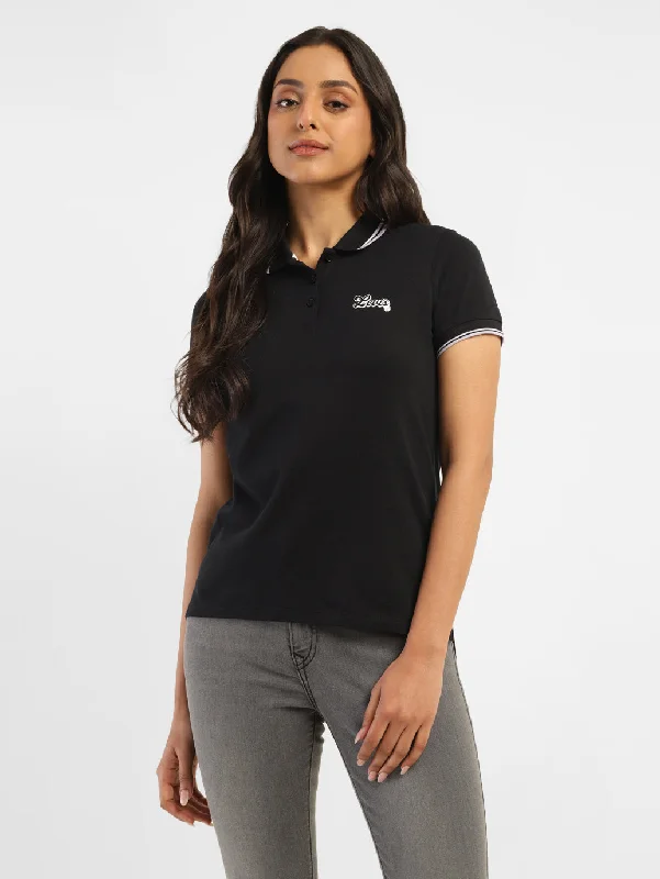 Women's Solid Polo T-shirt