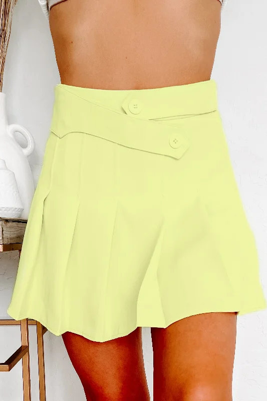 In My Favor Pleated Mini Skirt (Lemon)