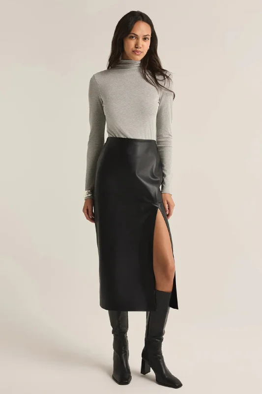 Metropolitan Faux Leather Midi Skirt