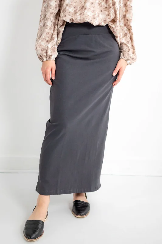 Monroe Knit Maxi Pencil Skirt in Charcoal