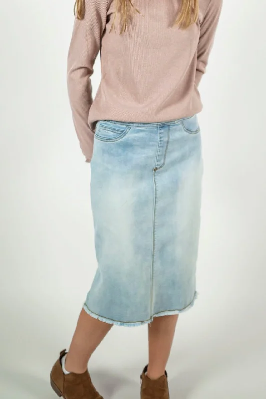 Sara Girls Skirt in Light Wash