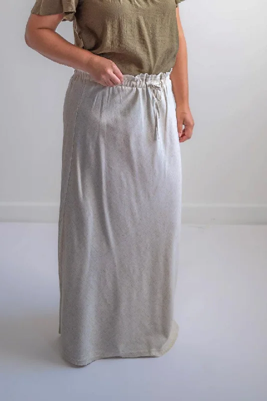 Sutton Linen Maxi Skirt in Oatmeal - FINAL SALE